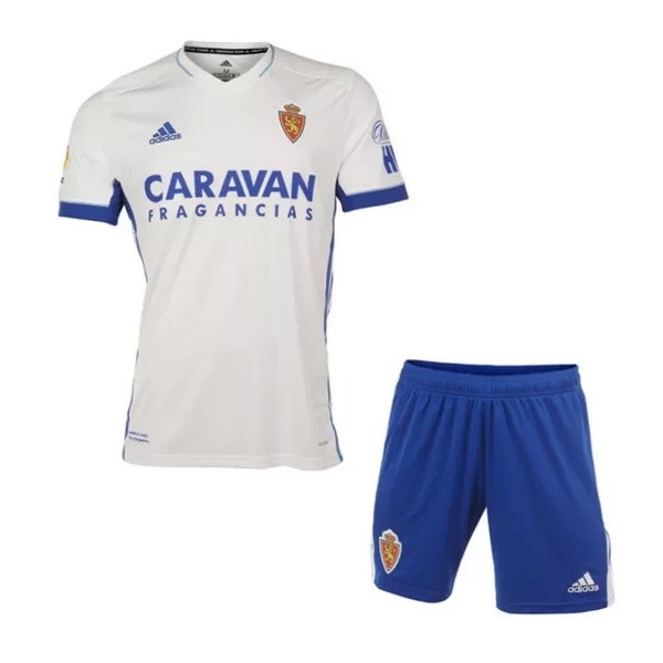 Trikot Real Zaragoza Heim Kinder 2020-21 Weiß Blau Fussballtrikots Günstig
